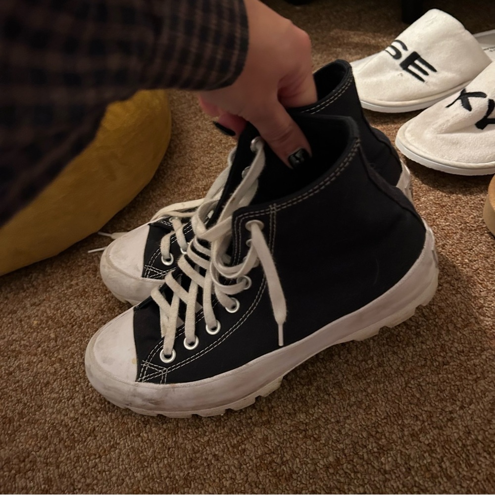 Black Platform Converse Hightops - image 3